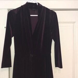 🍷Sz S Donna Karan Deep Purple, Wine Velvet Dress VGUC. Worn twice.🍷